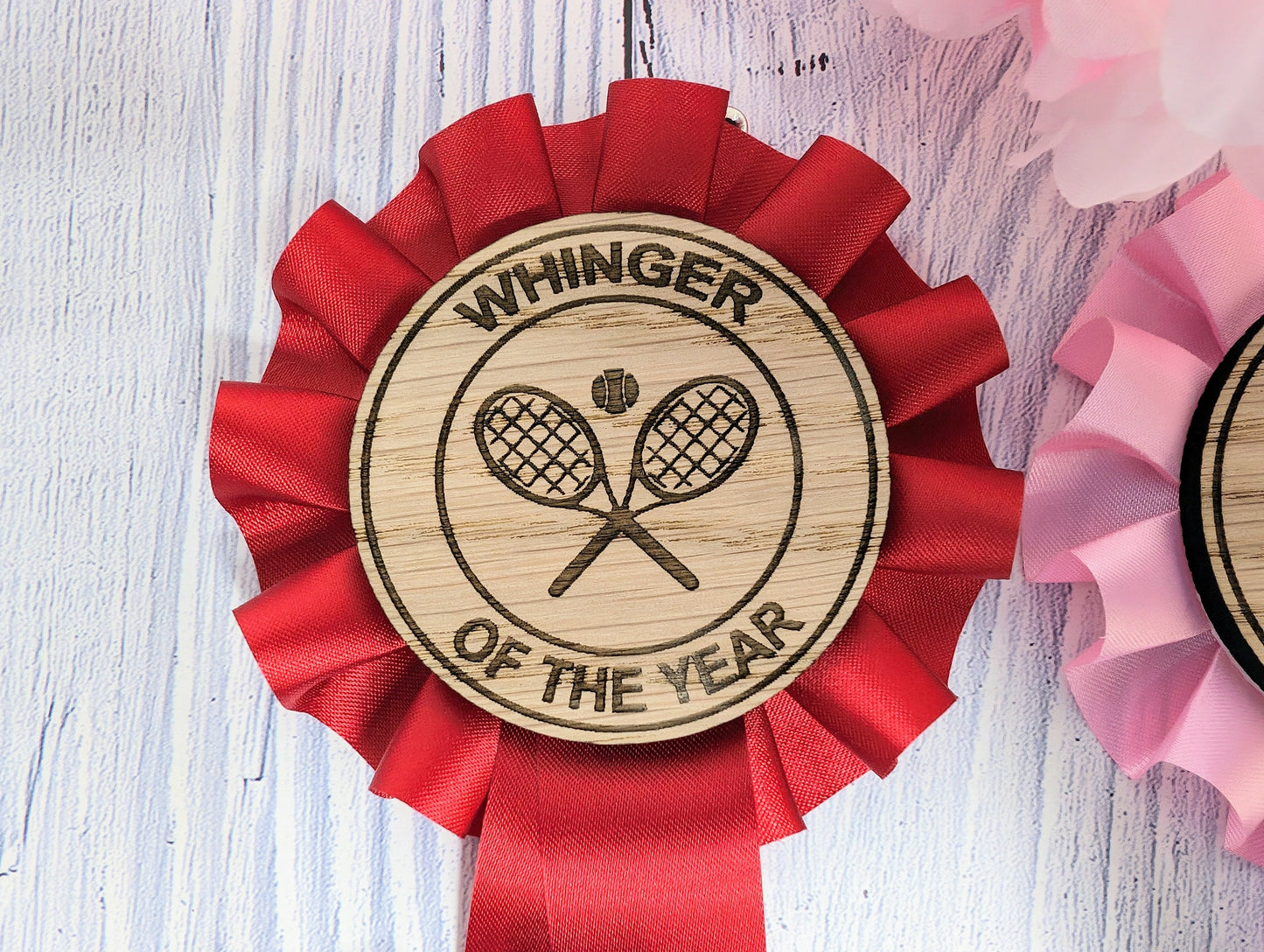 Custom Tennis Rosettes - Personalised Tennis Awards | Choice of Colours, Eco-Friendly, Handcrafted, Fun & Serious Titles