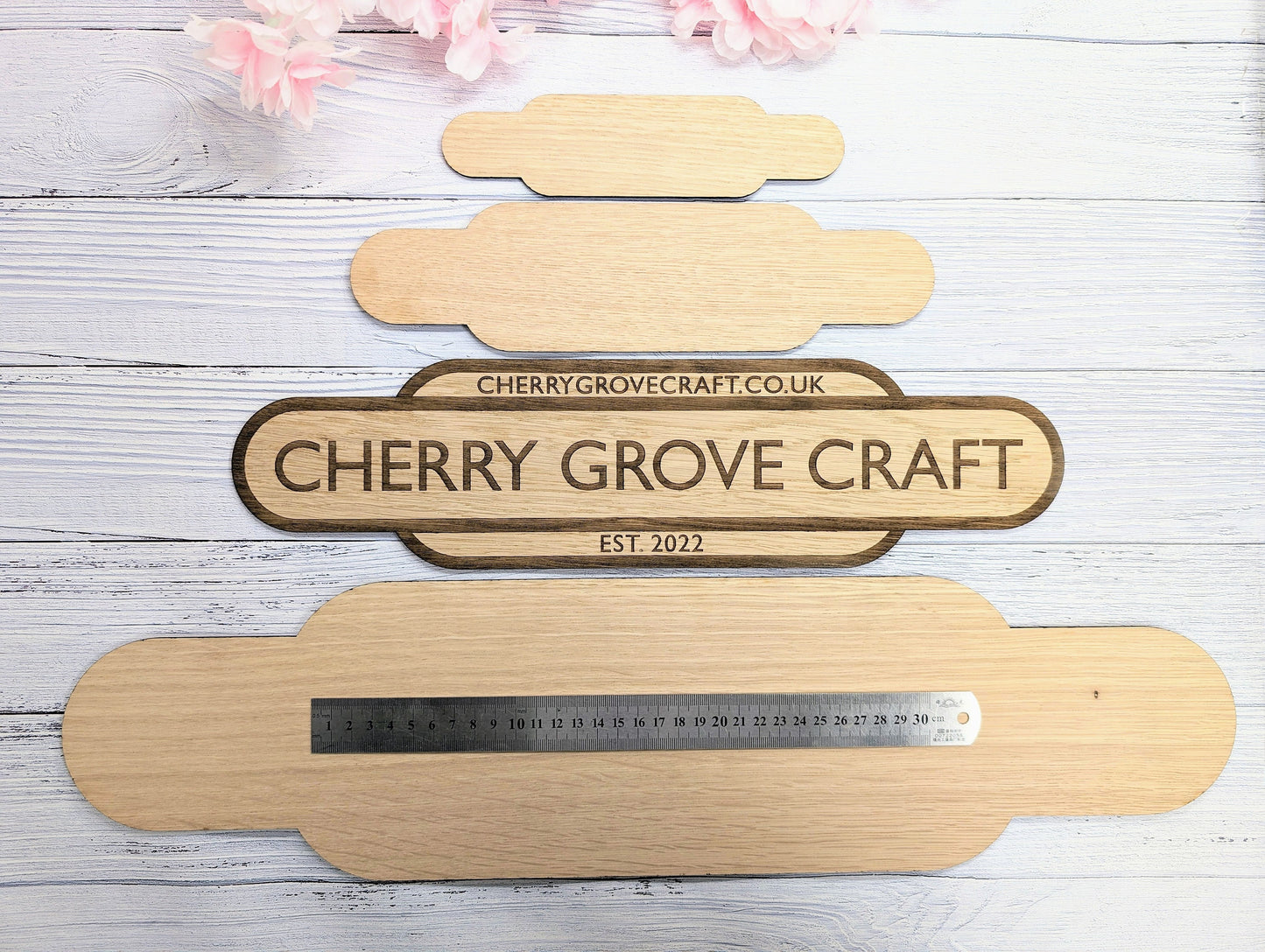 Personalised Railway Station Business Name Door Sign - Indoor Use - Oak MDF - Customisable Text, 4 Sizes - Eco-Friendly, British Rail