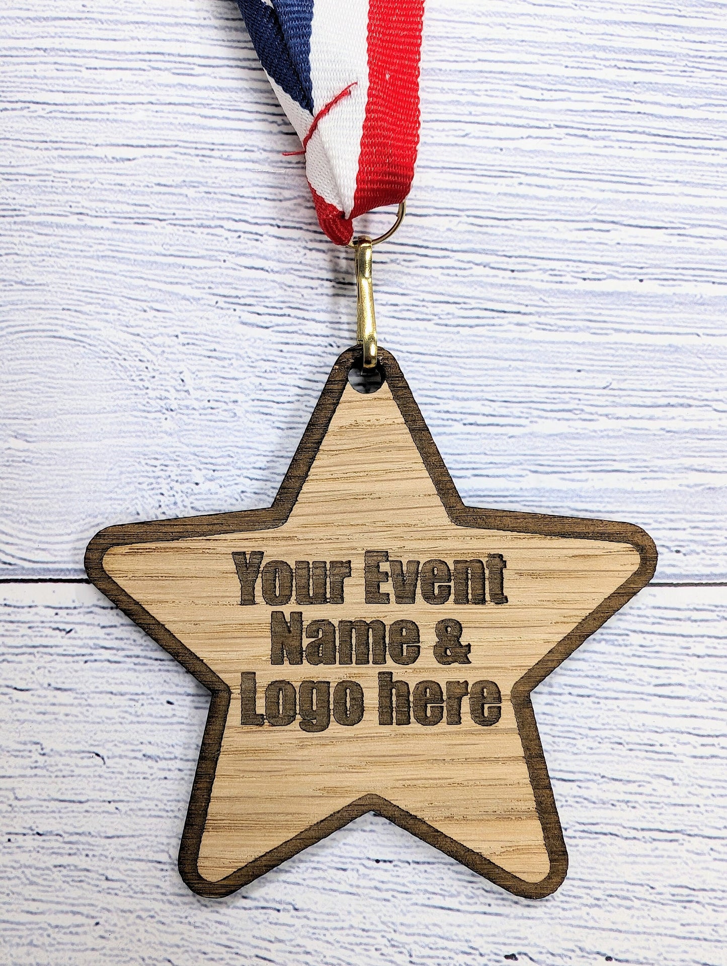 Custom Star-Shaped Wooden Medals - Personalised for Events & Organisations | Bulk Discounts, Participation Awards, Handcrafted