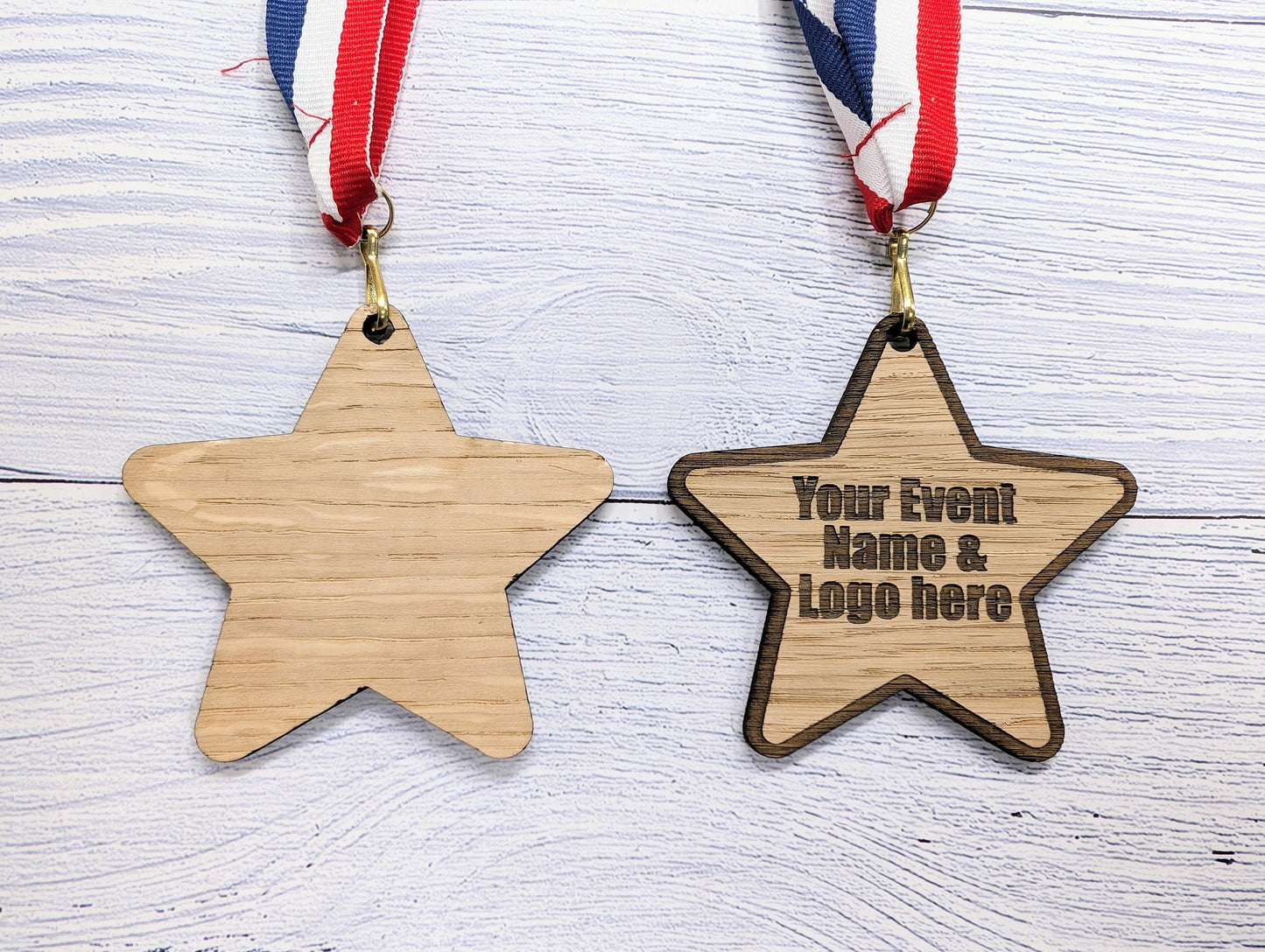 Custom Star-Shaped Wooden Medals - Personalised for Events & Organisations | Bulk Discounts, Participation Awards, Handcrafted