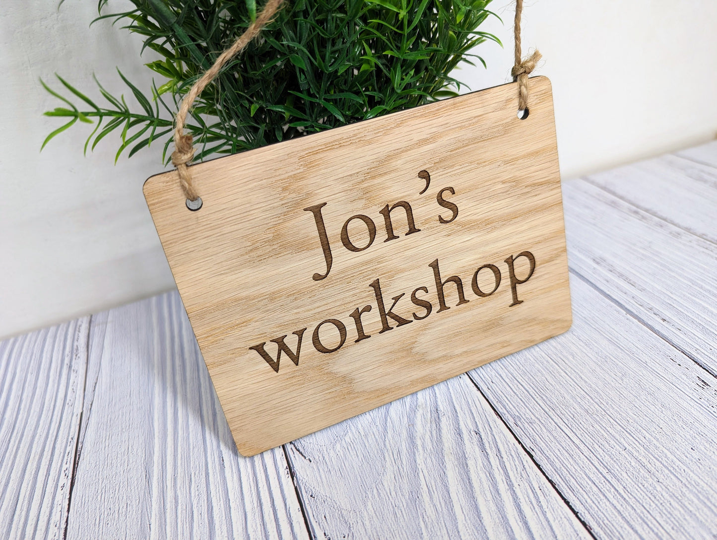 Workshop Sign Personalised, Wooden - Personalised Name Plaque, 4 Sizes | Handcrafted, Eco-Friendly, Ideal for Home & Professional Workshops