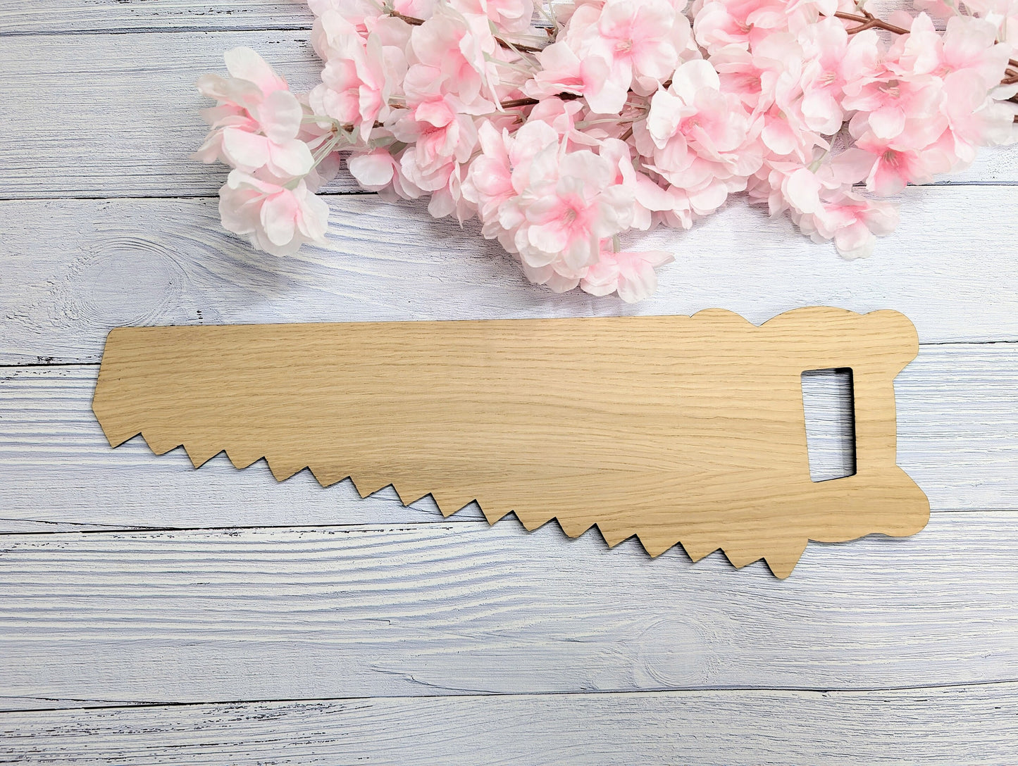 Eco-Friendly Handsaw-Shaped Workshop Sign - Customisable, Welsh Oak Veneer | Ideal for Personalised Shop Decor, Unique Gift