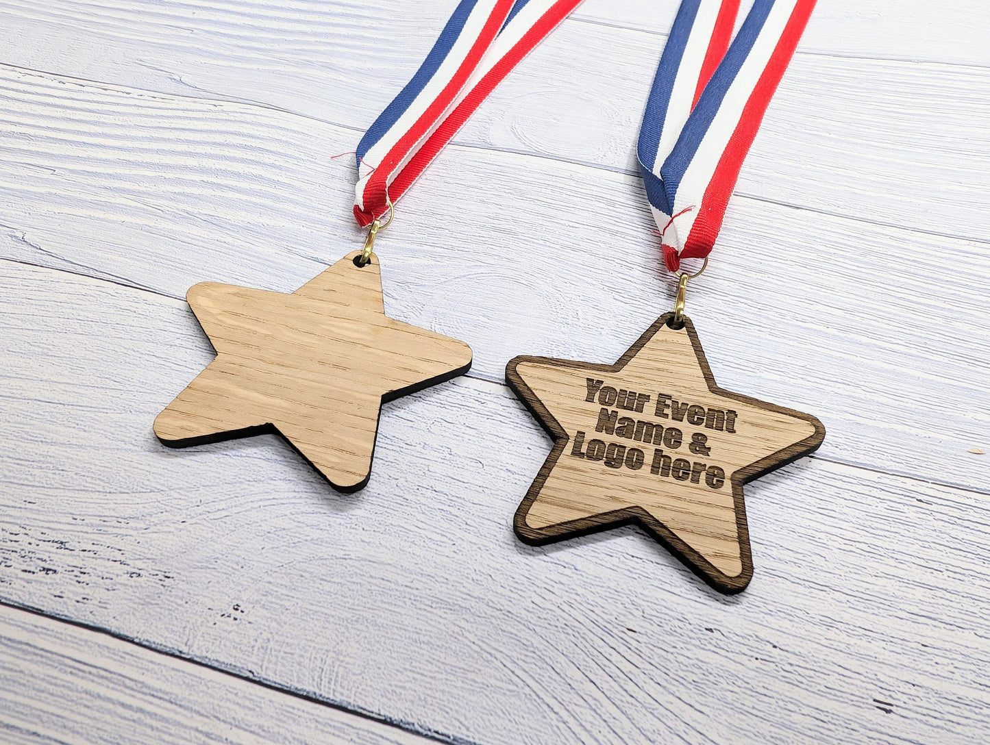 Custom Star-Shaped Wooden Medals - Personalised for Events & Organisations | Bulk Discounts, Participation Awards, Handcrafted