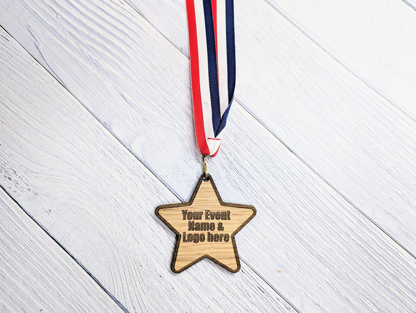 Custom Star-Shaped Wooden Medals - Personalised for Events & Organisations | Bulk Discounts, Participation Awards, Handcrafted