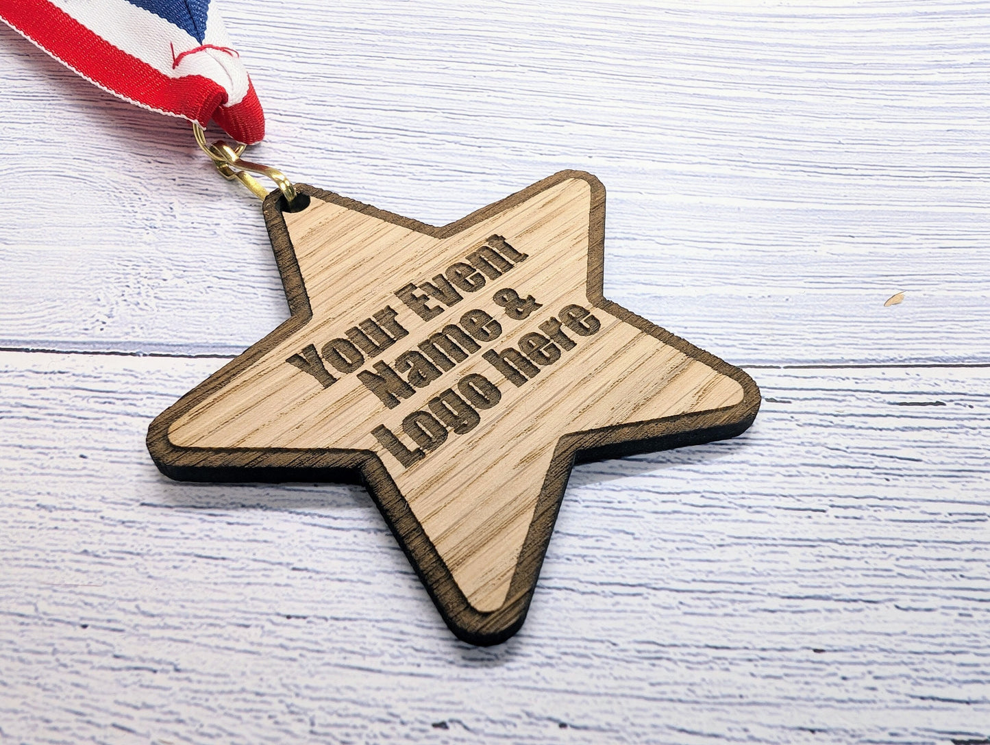 Custom Star-Shaped Wooden Medals - Personalised for Events & Organisations | Bulk Discounts, Participation Awards, Handcrafted