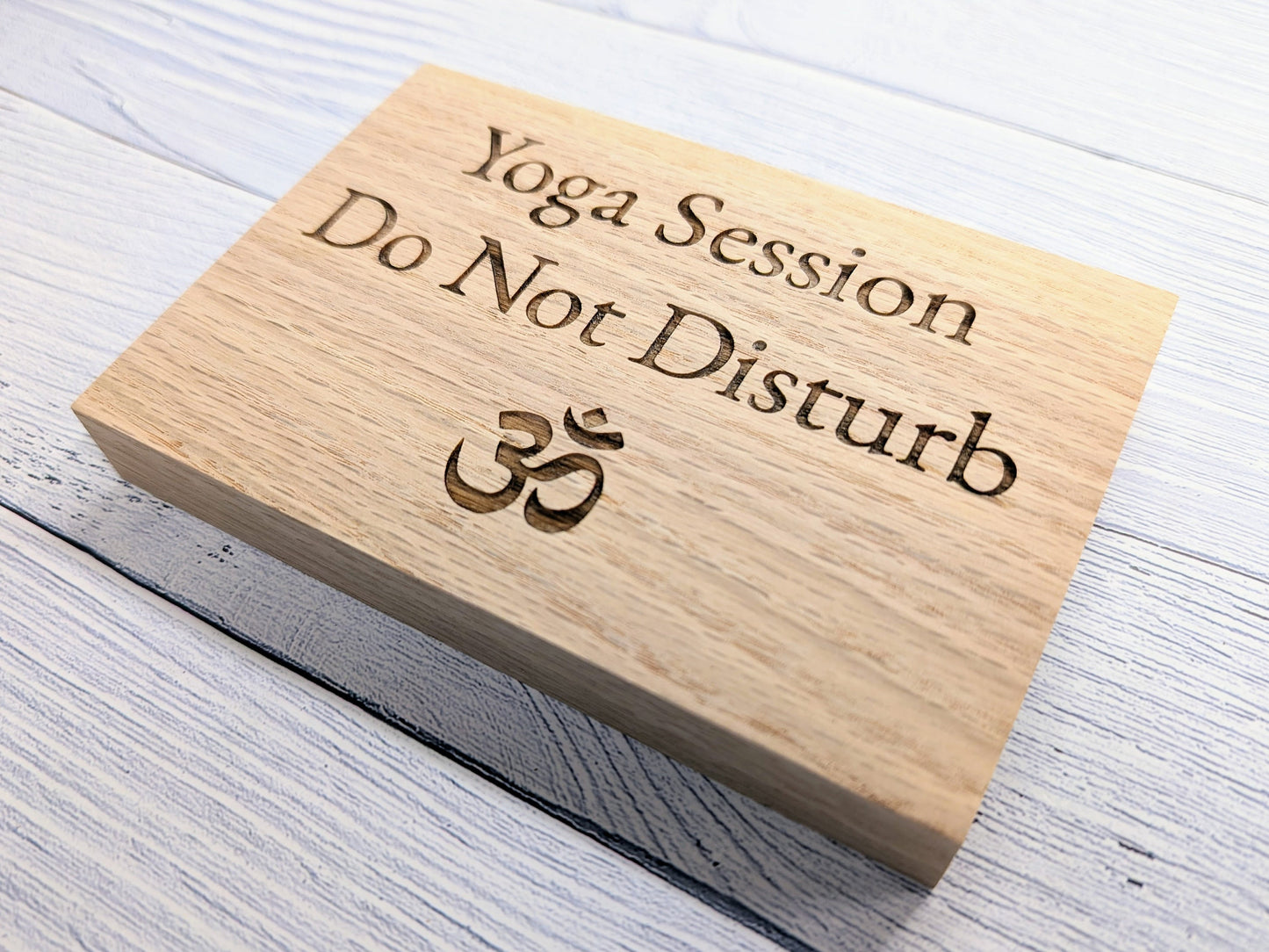 Yoga Do Not Disturb Oak Sign - Freestanding Sign - Yoga Session, Namaste Symbol - Perfect for Studios & Home, Namaste Sign, Gift For Yogis