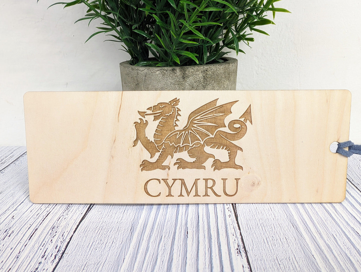 Welsh Dragon Cymru Engraved Wooden Bookmark