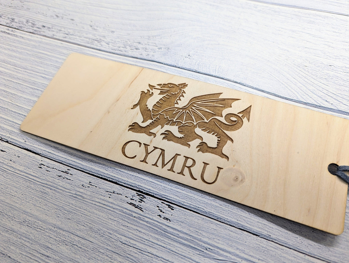 Welsh Dragon Cymru Engraved Wooden Bookmark