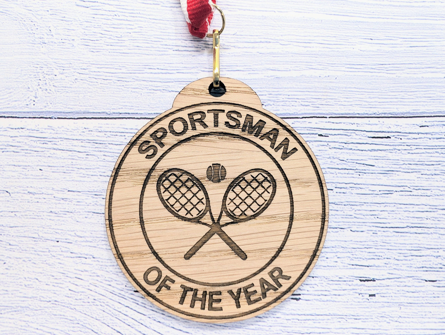 Custom Tennis-Themed Wooden Medals - Personalised for Players and Clubs