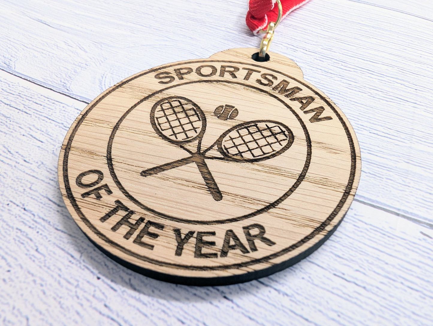 Custom Tennis-Themed Wooden Medals - Personalised for Players and Clubs