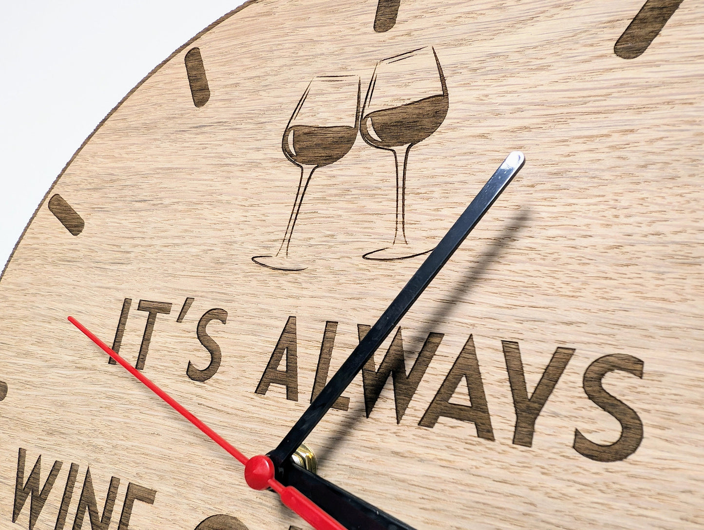 Personalised Wine O'Clock Wooden Wall Clock - 30cm