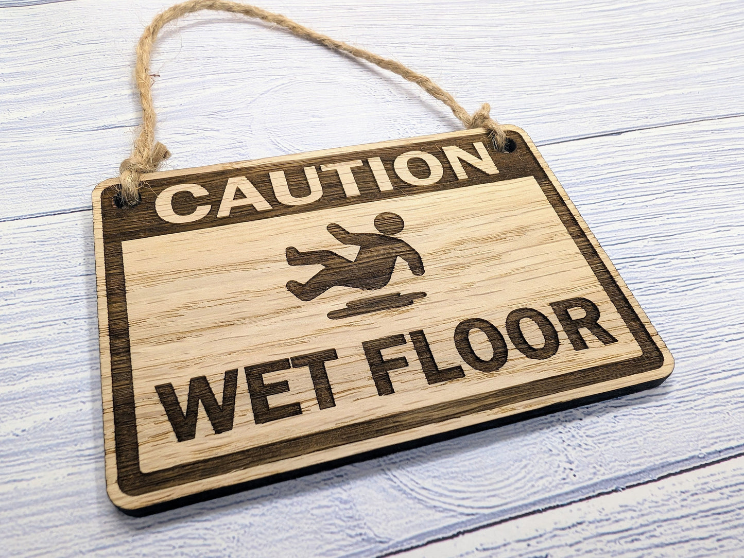 Caution Wet Floor Wooden Sign - 4 Sizes