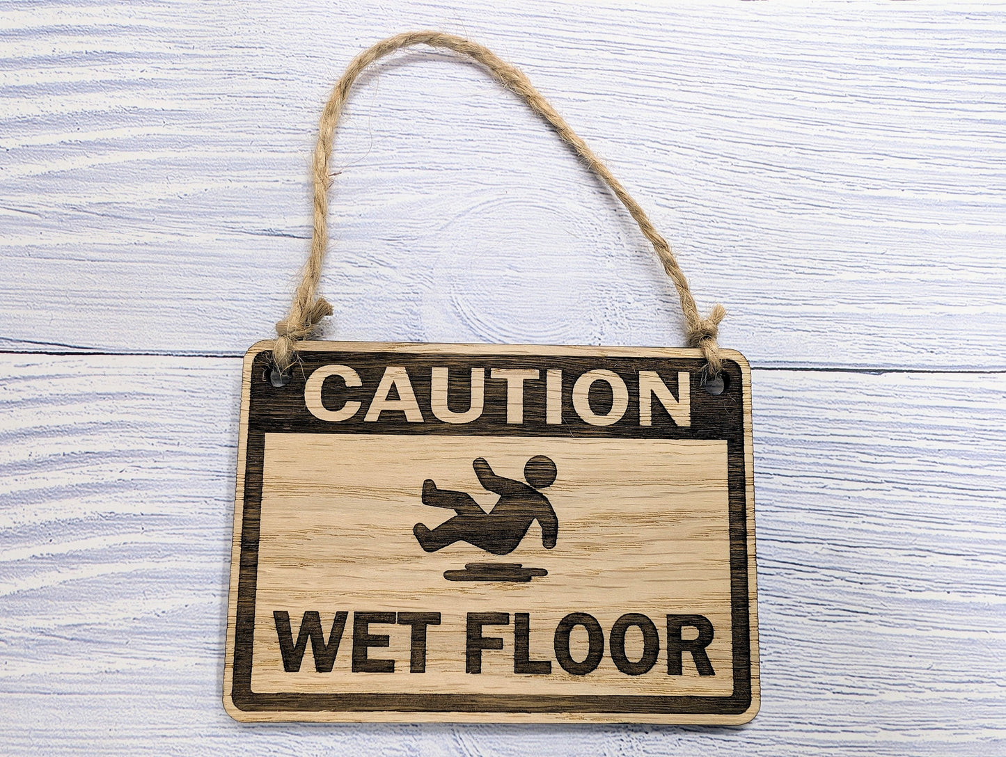 Caution Wet Floor Wooden Sign - 4 Sizes