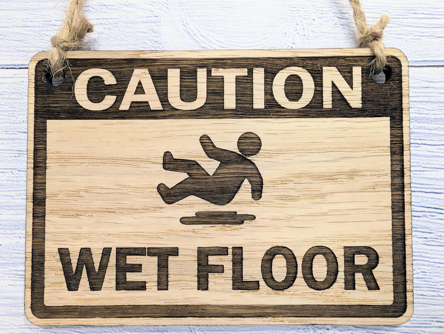 Caution Wet Floor Wooden Sign - 4 Sizes