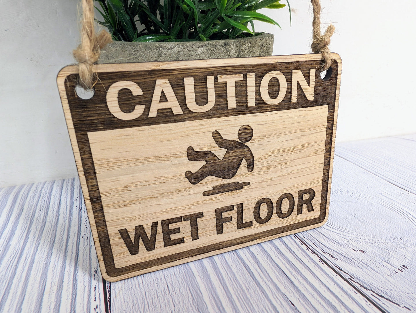 Caution Wet Floor Wooden Sign - 4 Sizes