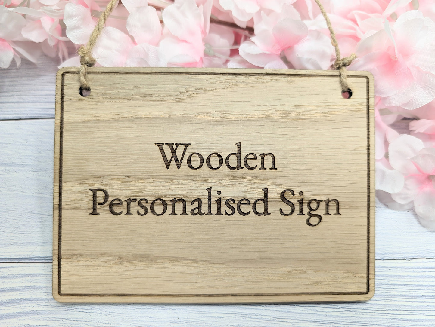 Personalised Wooden Hanging Sign with Border