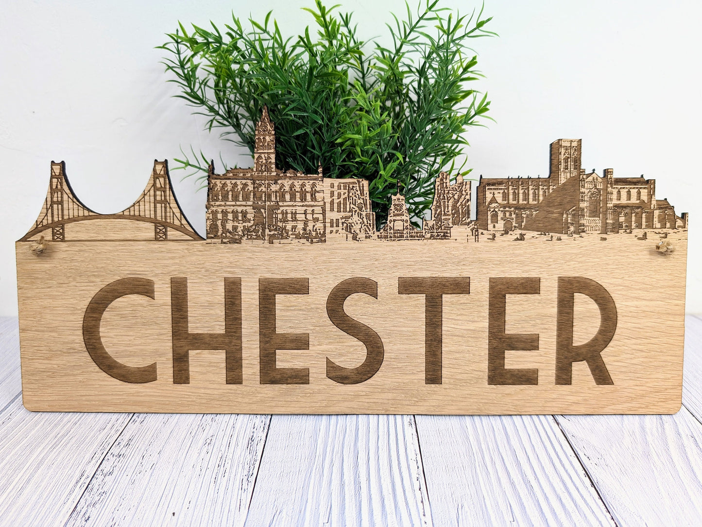 Chester City Wooden Sign – Iconic Landmarks Design