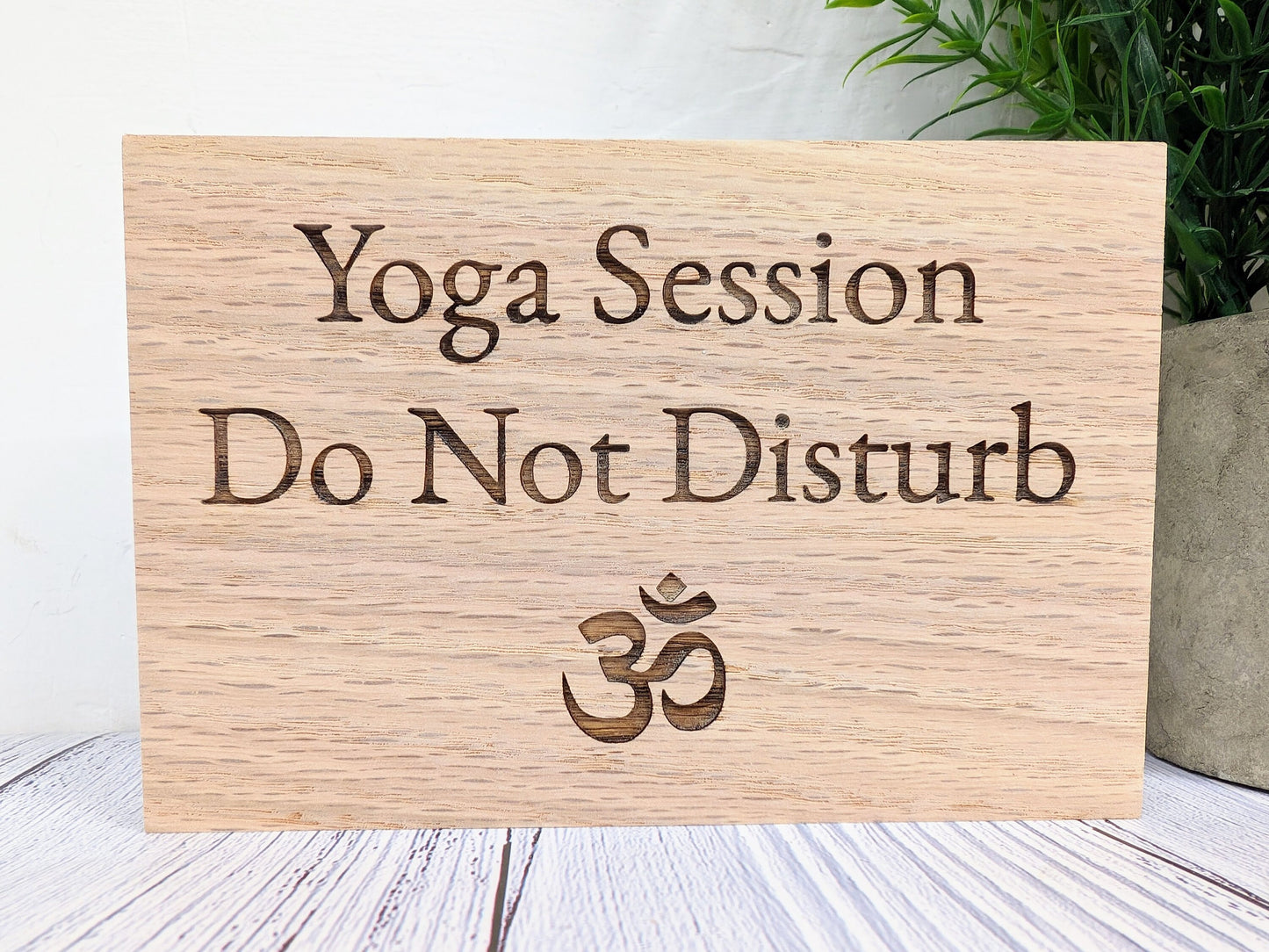 Yoga Do Not Disturb Oak Sign - Freestanding Sign - Yoga Session, Namaste Symbol - Perfect for Studios & Home, Namaste Sign, Gift For Yogis