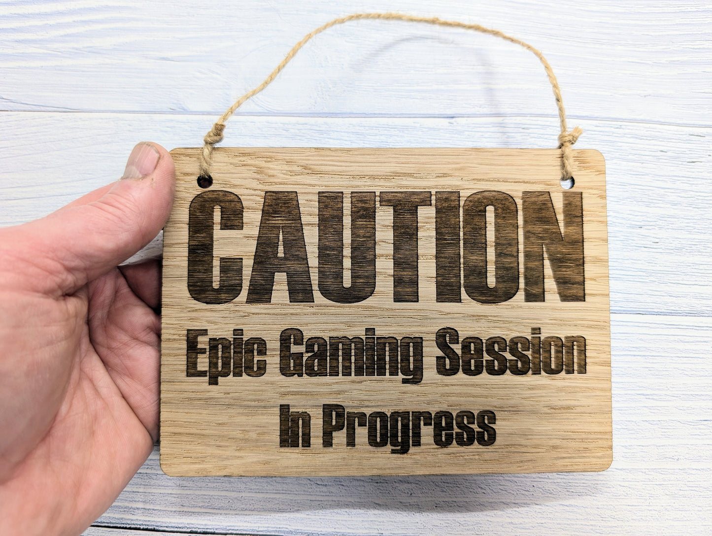 Warning - Epic Gaming Session in Progress - Wooden Sign