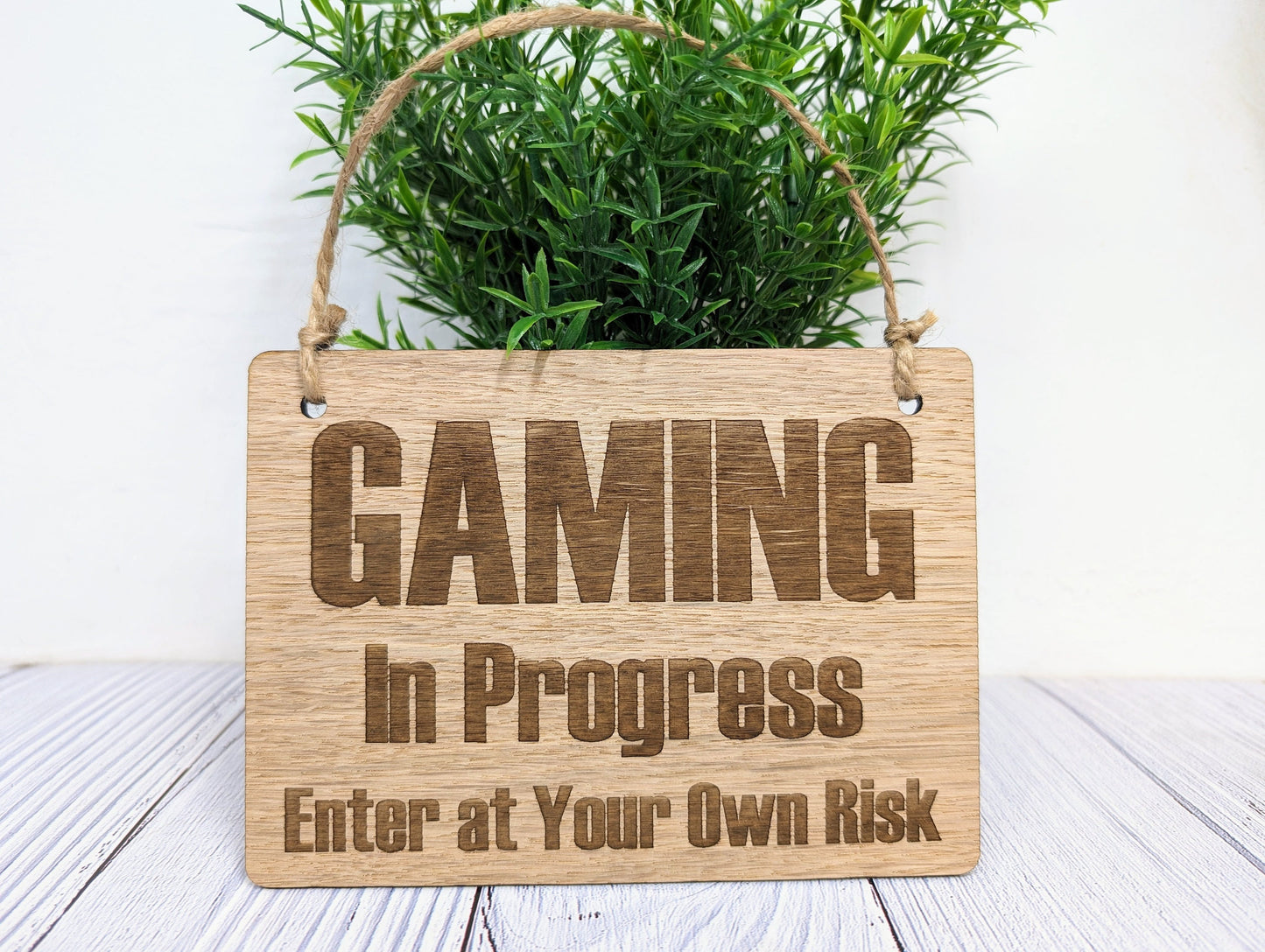 Gaming in Progress - Enter at Your Own Risk | Wooden Sign