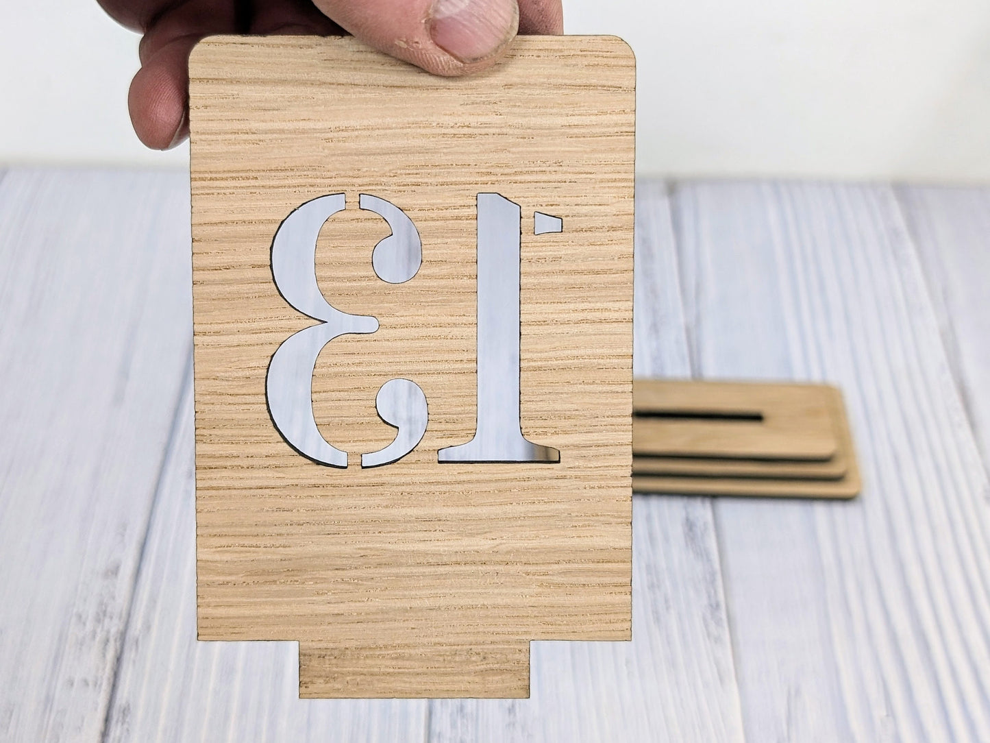 Wooden Table Number Signs, Freestanding, Single or Double-Sided, 2 Sizes