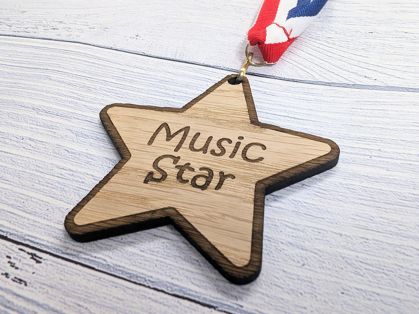 Personalised School Achievement Wooden Medals - Star-Shaped Awards for Students - Single or Bundle Pack, Sustainable Prize, Student Gift