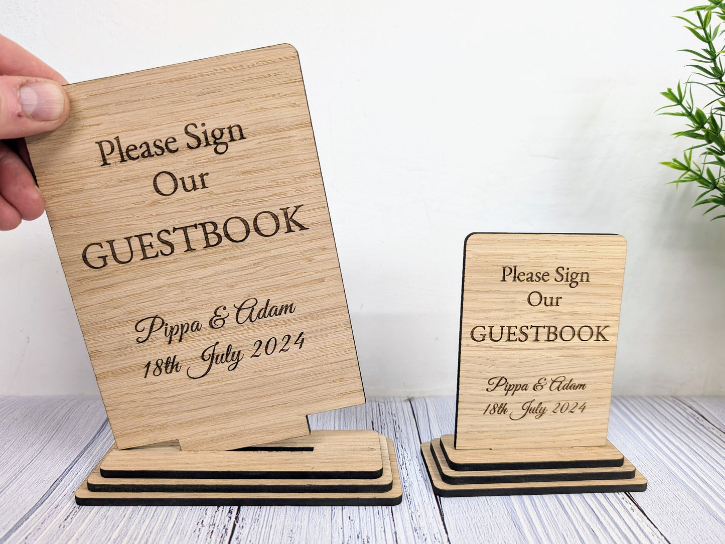 Personalised 'Please Sign Our Guestbook' Wooden Wedding & Party Sign