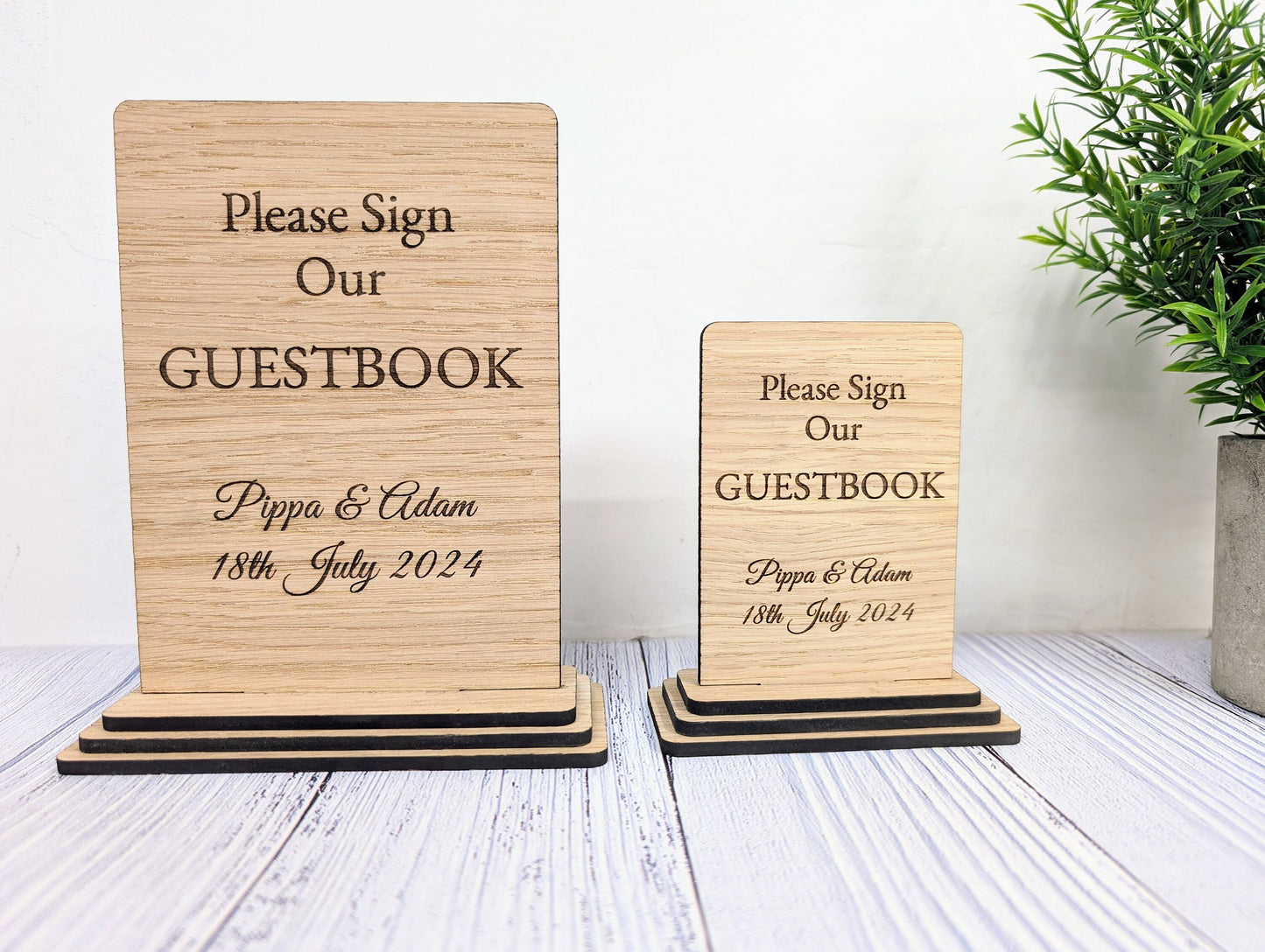 Personalised 'Please Sign Our Guestbook' Wooden Wedding & Party Sign