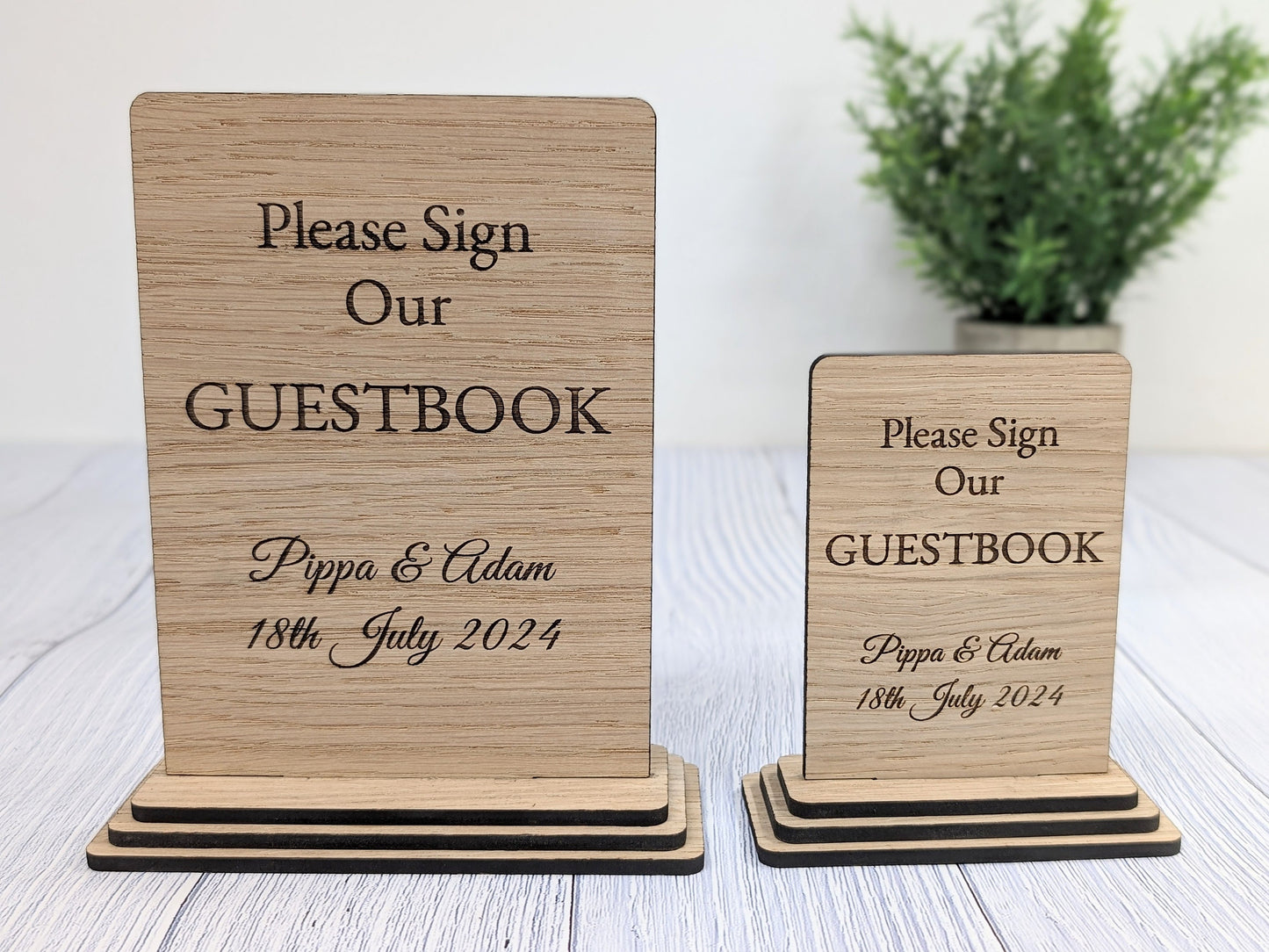 Personalised 'Please Sign Our Guestbook' Wooden Wedding & Party Sign