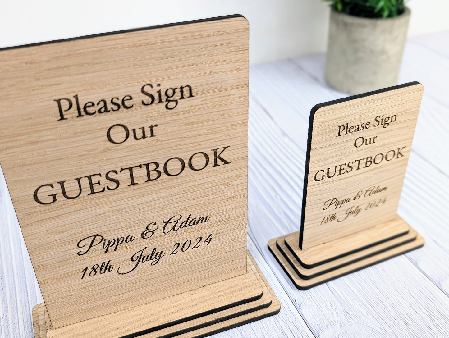 Personalised 'Please Sign Our Guestbook' Wooden Wedding & Party Sign