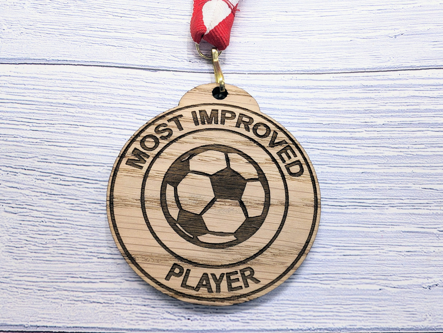 Custom Football-Themed Wooden Medals - Personalised Team Recognition