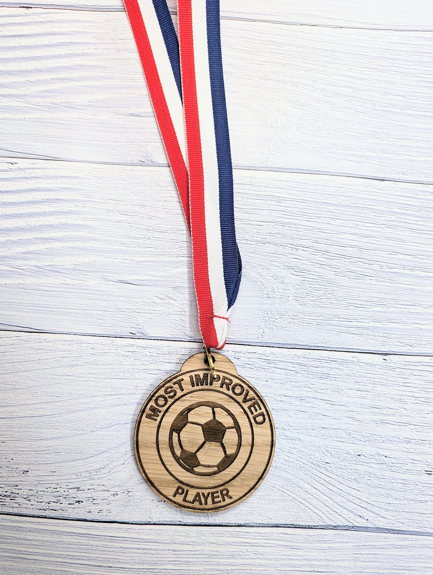 Custom Football-Themed Wooden Medals - Personalised Team Recognition