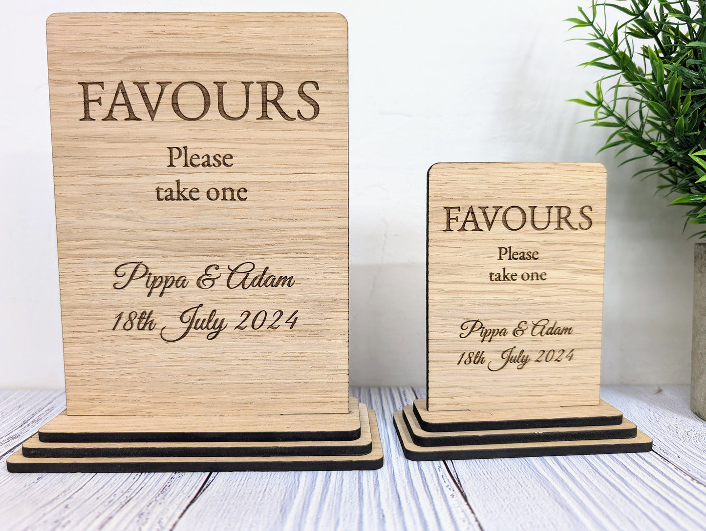 Personalised Wedding Sign 'Favours - Please Take One' - Custom Couples' Name, Date, Eco-Friendly Wooden Sign, Couples, Venues & Planners