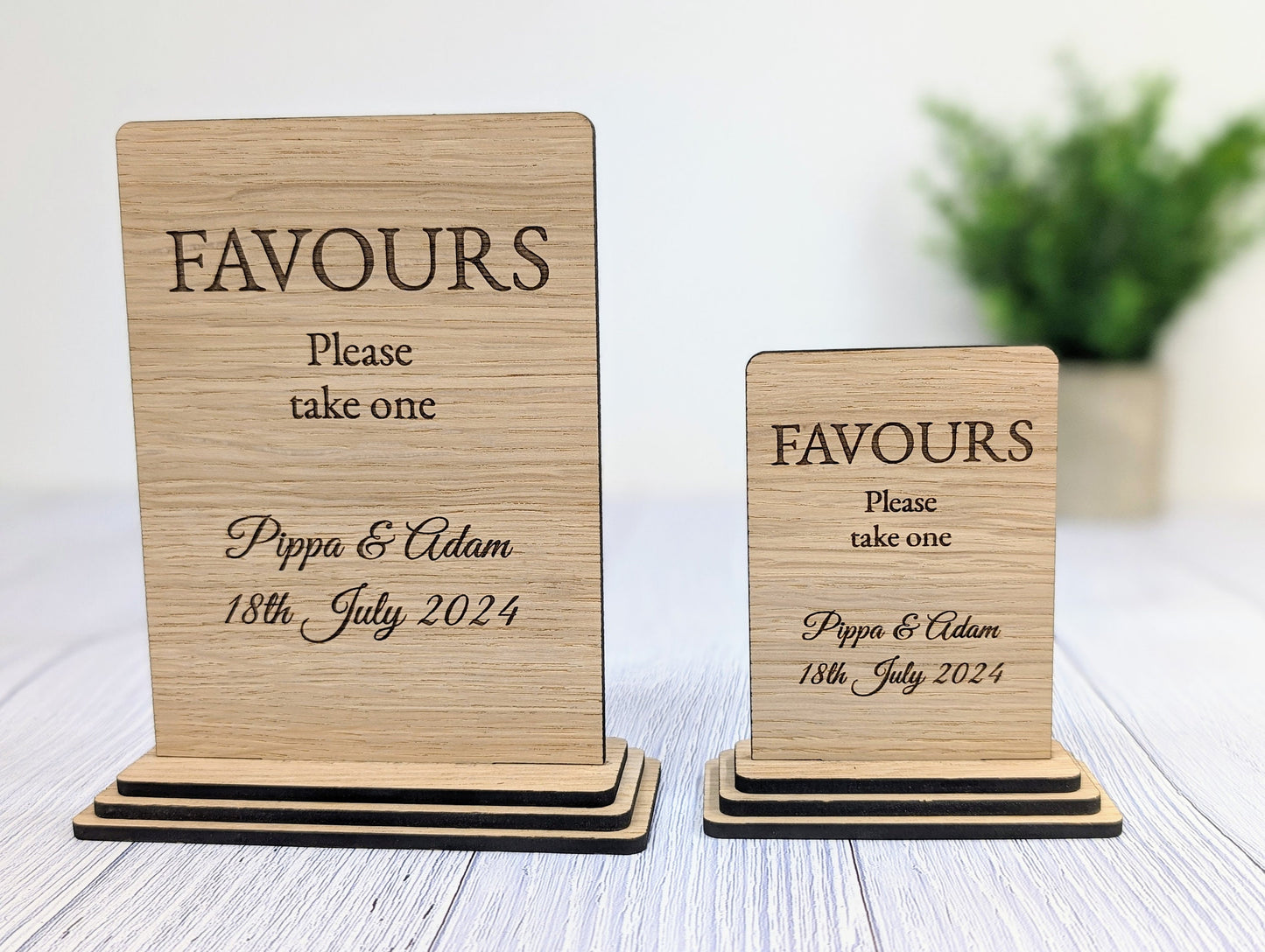 Personalised Wedding Sign 'Favours - Please Take One' - Custom Couples' Name, Date, Eco-Friendly Wooden Sign, Couples, Venues & Planners