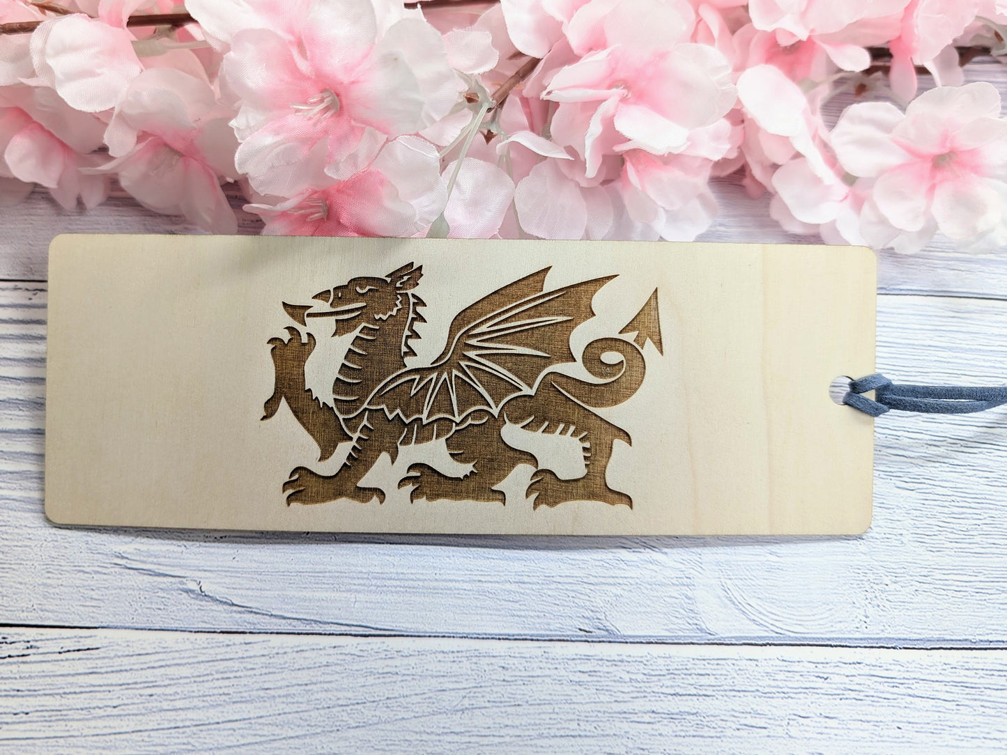 Welsh Dragon Engraved Wooden Bookmark