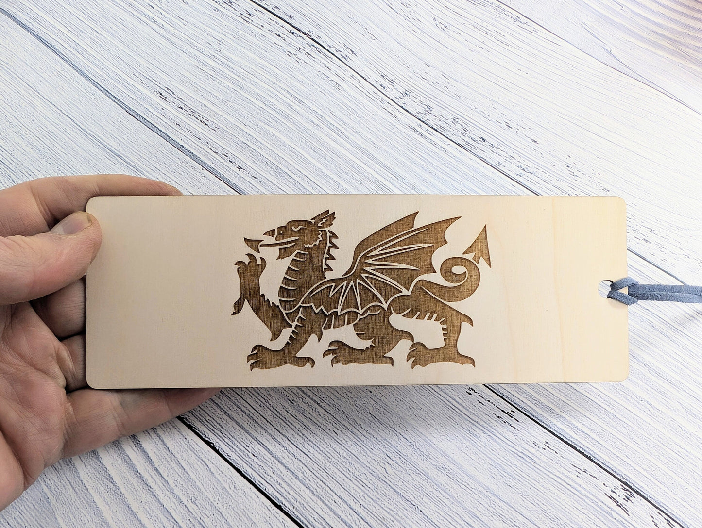 Welsh Dragon Engraved Wooden Bookmark