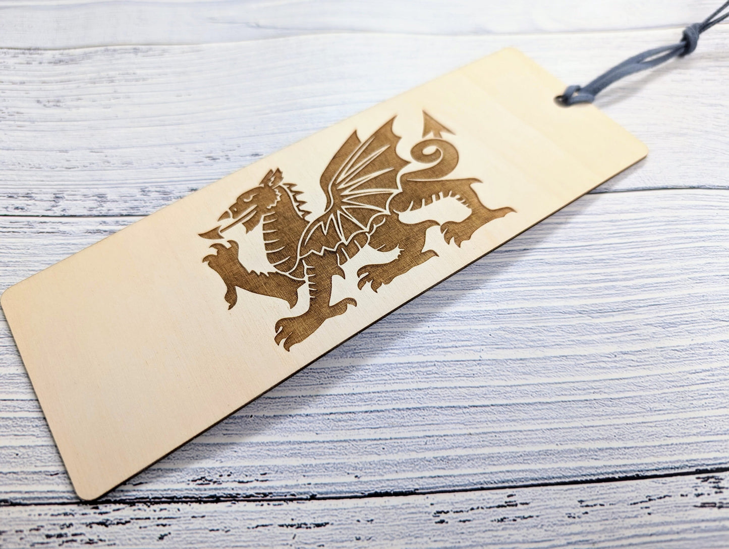 Welsh Dragon Engraved Wooden Bookmark