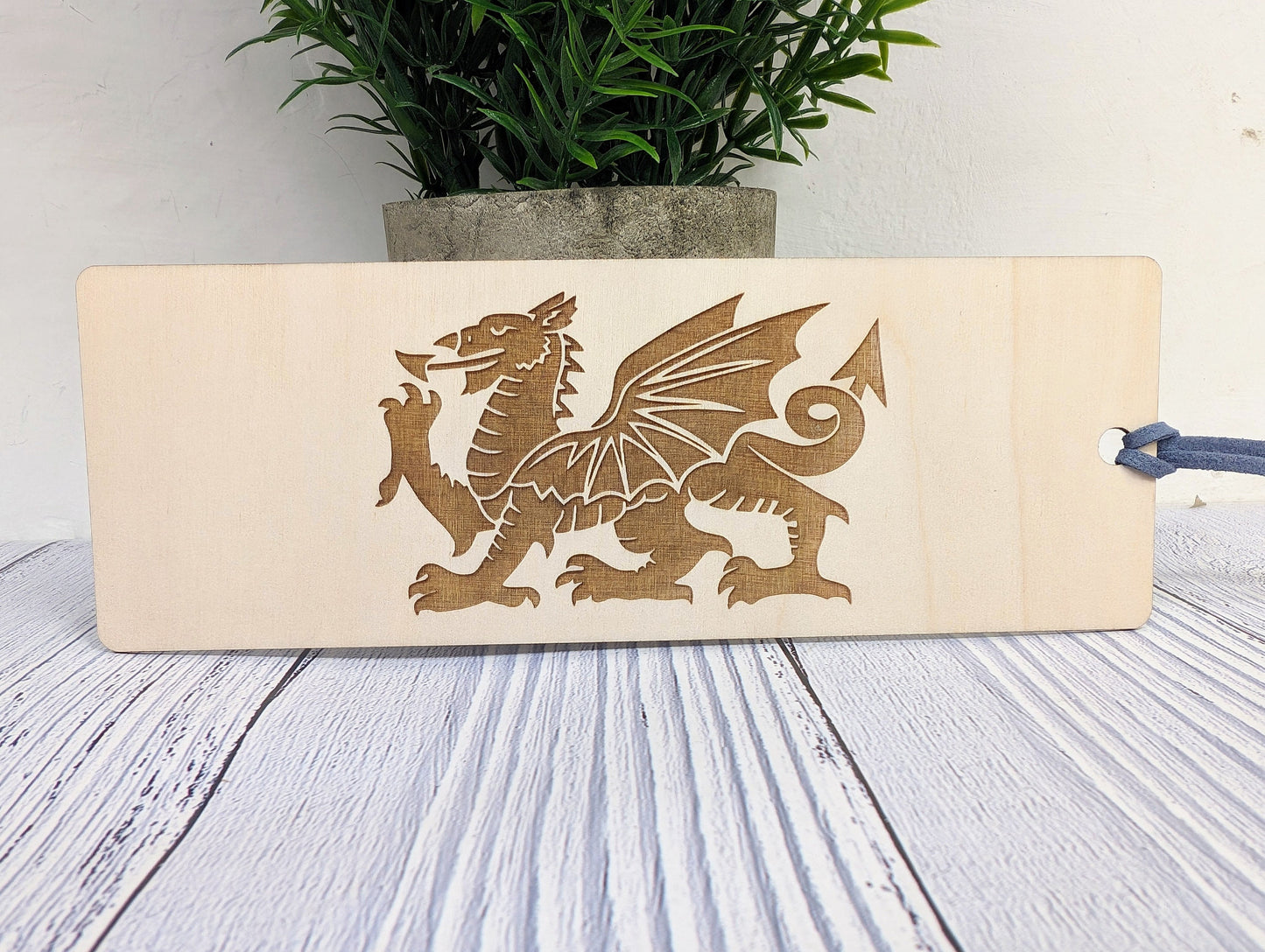 Welsh Dragon Engraved Wooden Bookmark