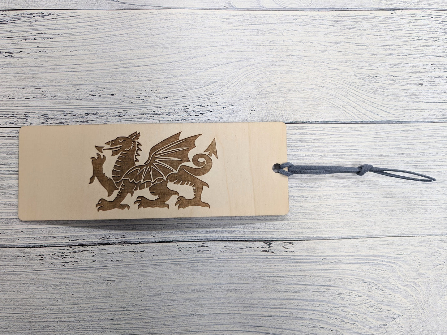 Welsh Dragon Engraved Wooden Bookmark