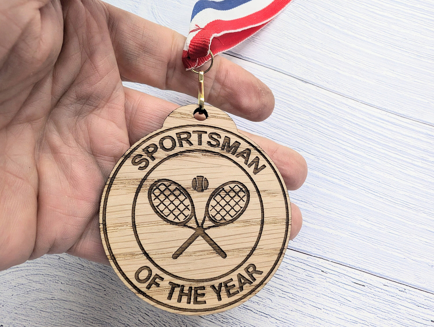 Custom Tennis-Themed Wooden Medals - Personalised for Players and Clubs