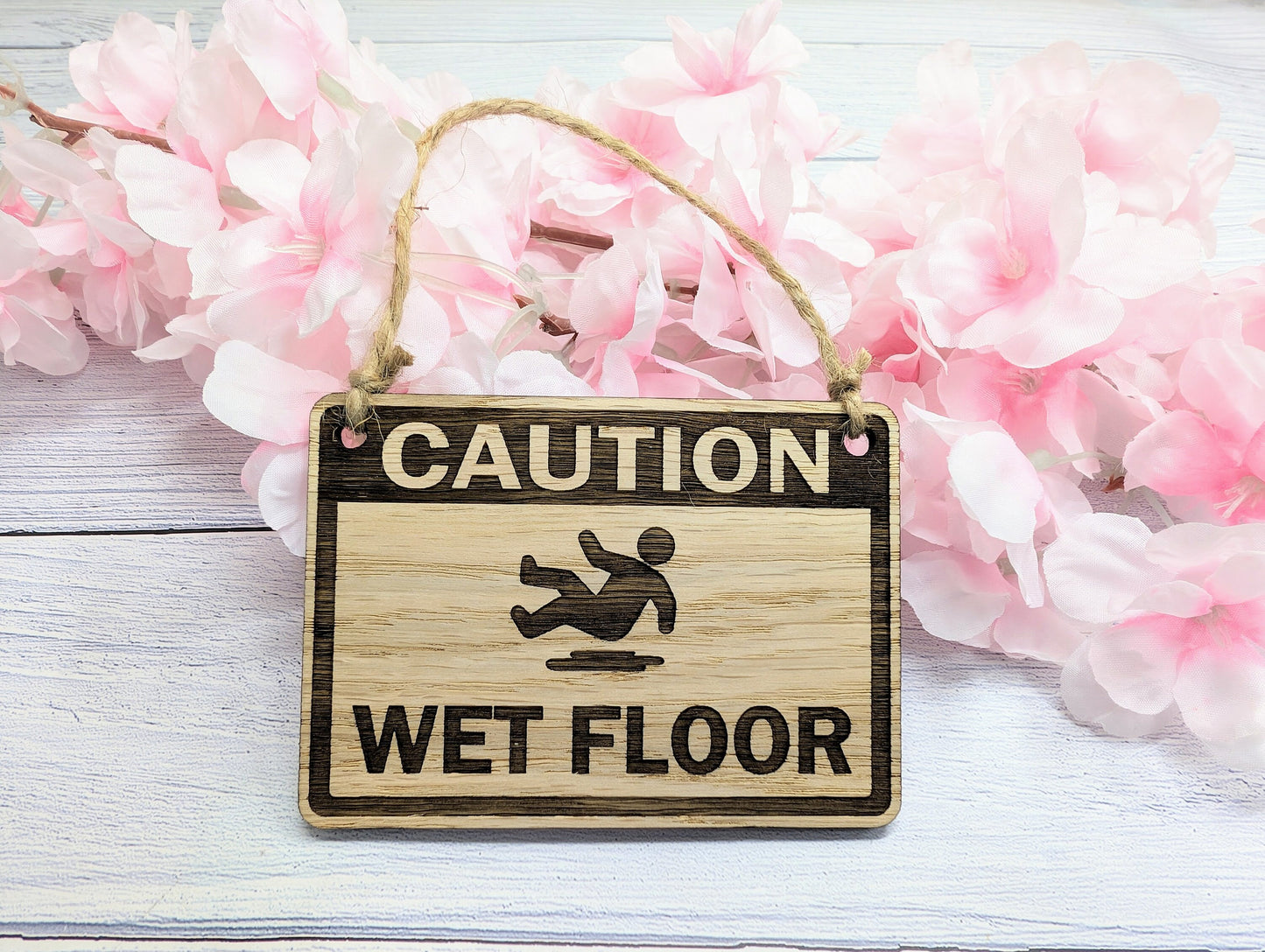 Caution Wet Floor Wooden Sign - 4 Sizes