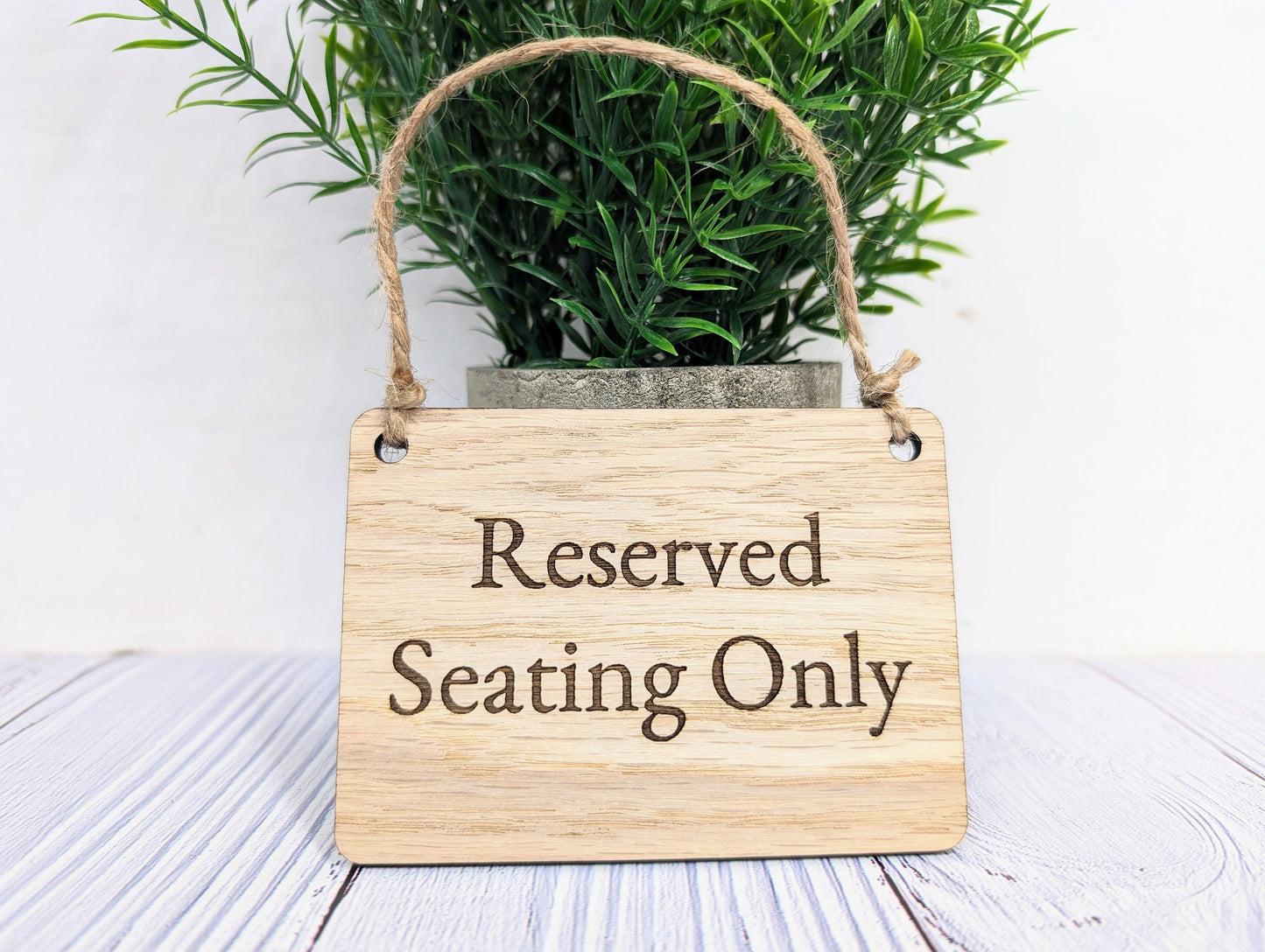 Reserved Seating Only Wooden Sign - Elegant Indoor Signage - Available in 4 Sizes - Door Sign, Wall Sign, Bulk Welcome