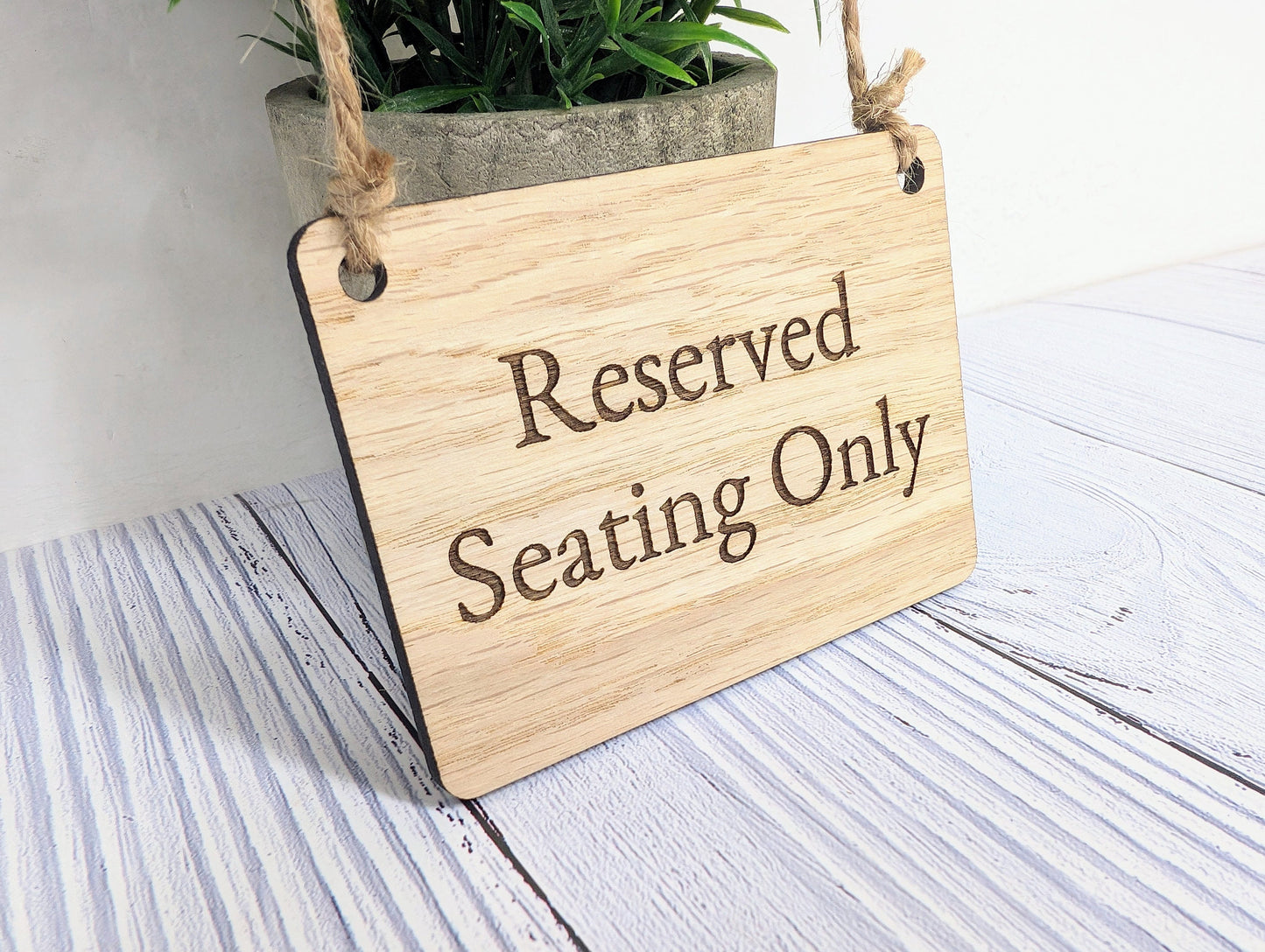 Reserved Seating Only Wooden Sign - Elegant Indoor Signage - Available in 4 Sizes - Door Sign, Wall Sign, Bulk Welcome