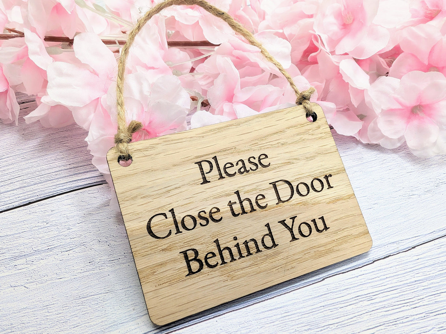 Please Close The Door Behind You Wooden Sign - Indoor Courtesy Sign - Available in 4 Sizes, Door Sign, Wall Sign, Bulk