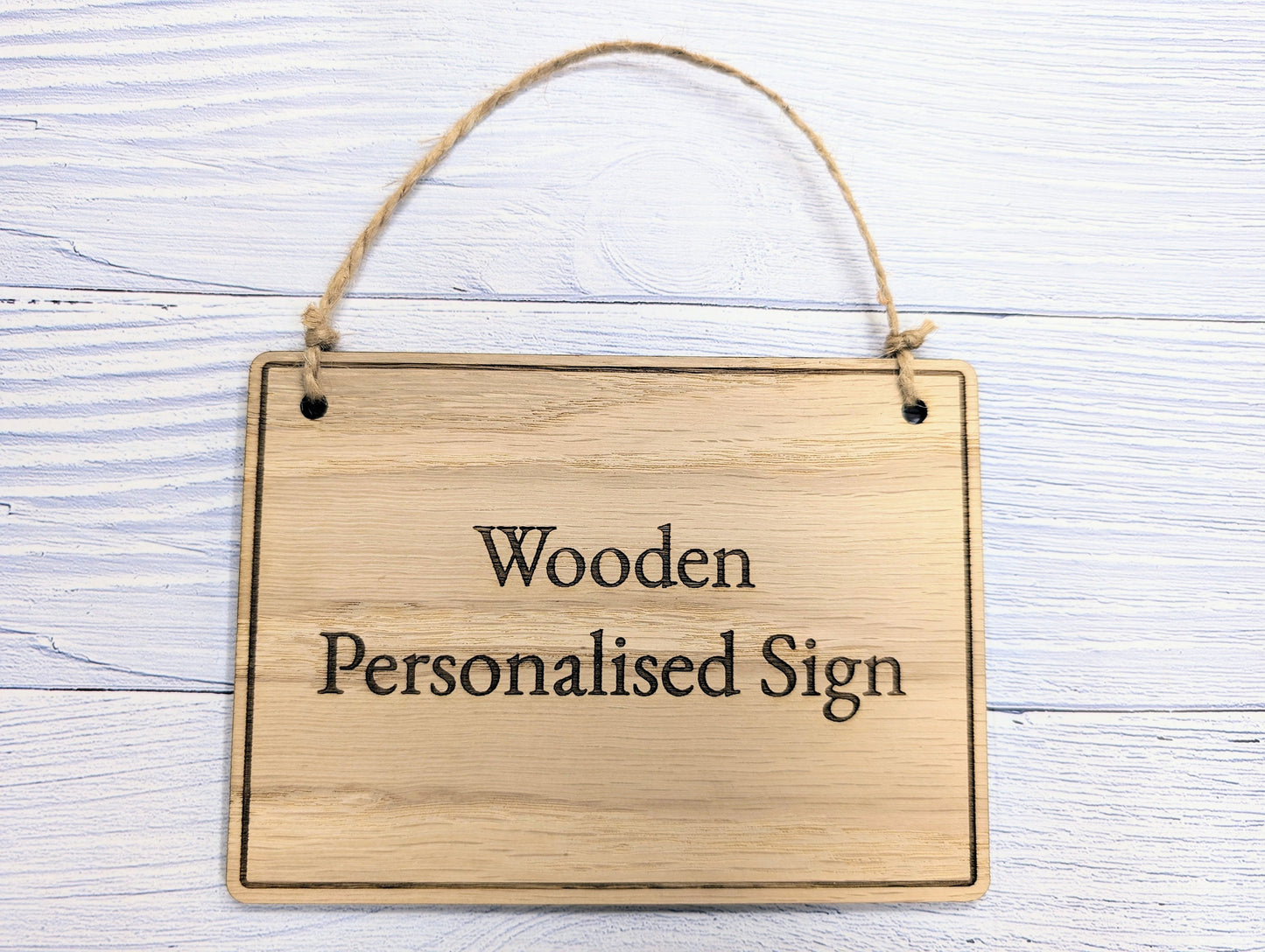 Personalised Wooden Hanging Sign with Border