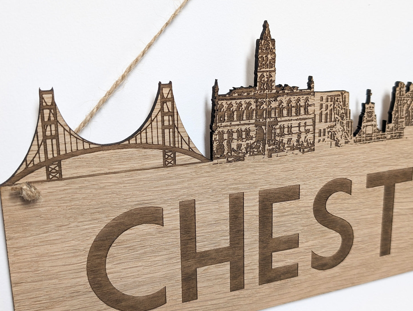 Chester City Wooden Sign – Iconic Landmarks Design