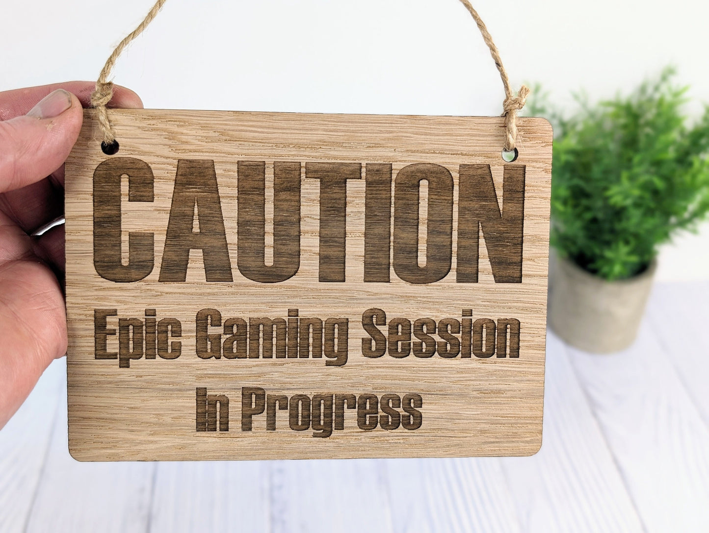 Warning - Epic Gaming Session in Progress - Wooden Sign