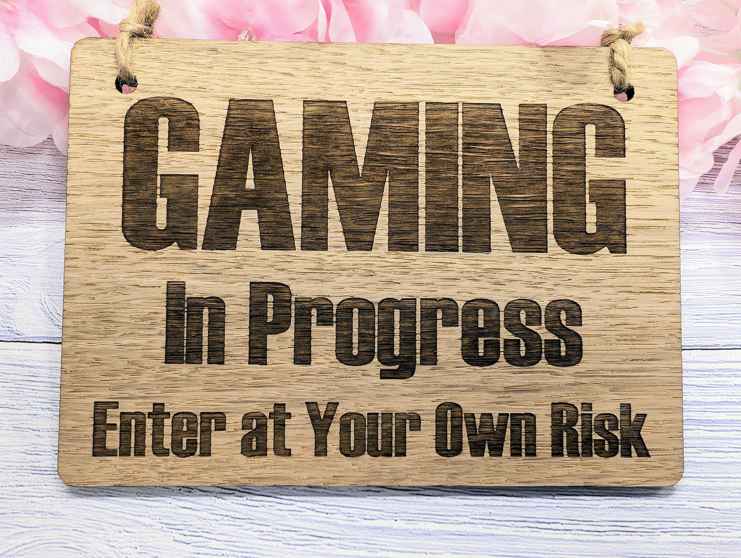 Gaming in Progress - Enter at Your Own Risk | Wooden Sign