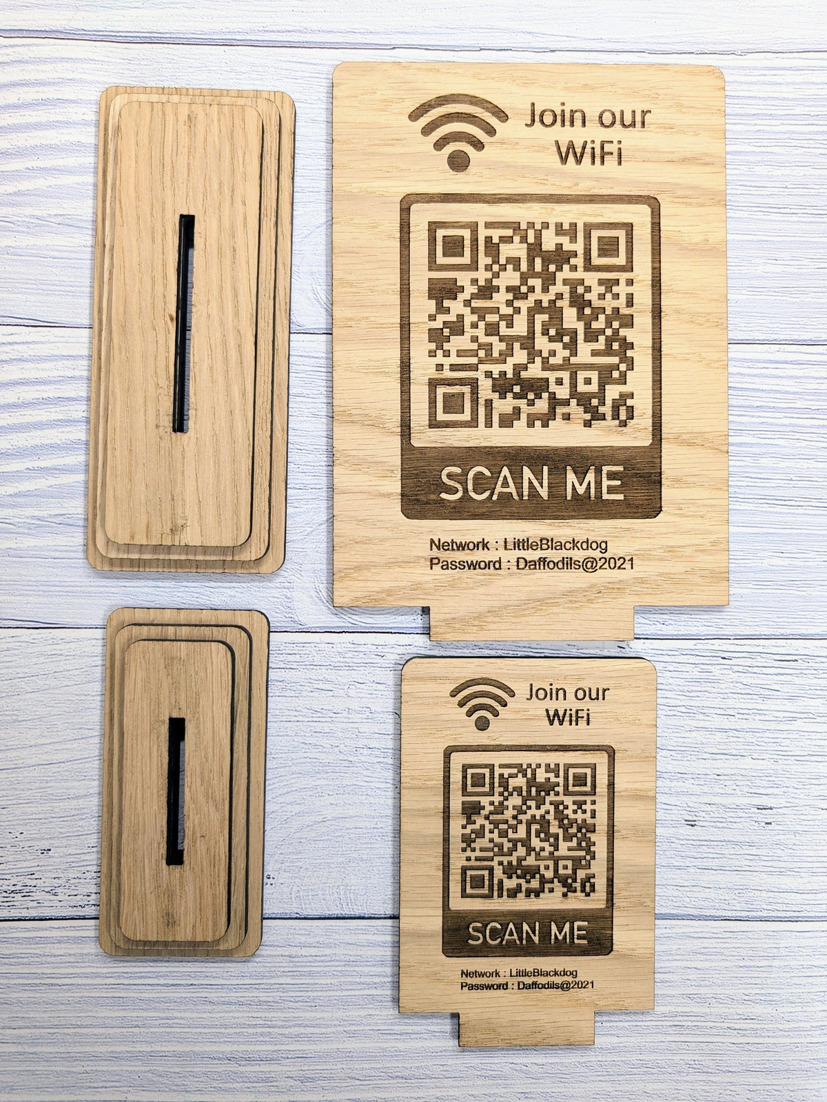 Wooden WiFi QR Code Sign, 2 Sizes, Single or Double-Sided ...