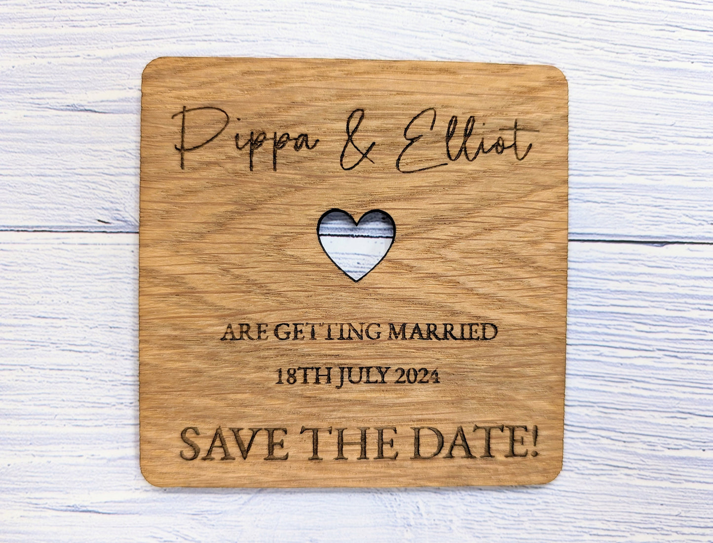 Custom 'Save The Date' Wooden Coasters - Unique Wedding Favors